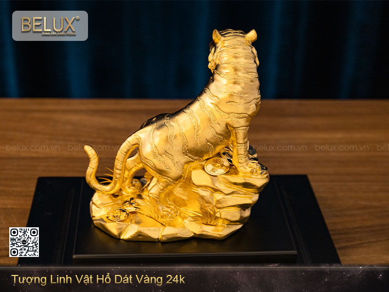 Tượng Linh Vật Hổ Dát Vàng 24k